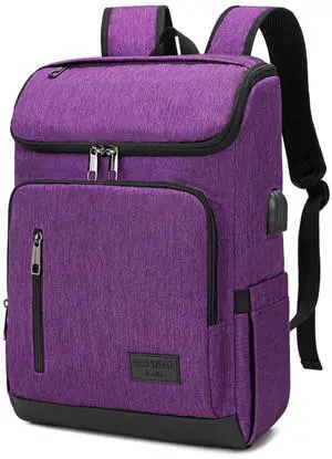 YALUNDISI Laptop Backpacks Travel Backpack Carry On Backpack Casual Daypack with USB Charging Port for Men Women Purple