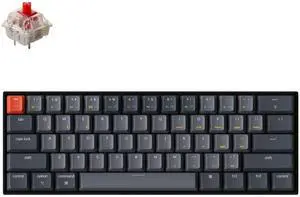 Keychron K12 60% Layout Hot-Swappable Bluetooth Wireless/USB Wired Mechanical Keyboard with Gateron G Pro Red Switch RGB Backlit, Compact 61-Key Computer Gaming Keyboard Compatible with Mac Windows