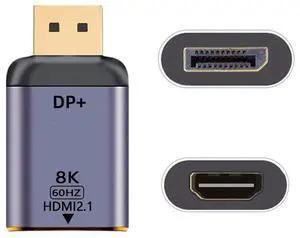 cablecc DisplayPort 1.4 Source to HDMI 2.0 Display 8K 60hz UHD 4K DP to HDMI Male Monitor Adapter Connector