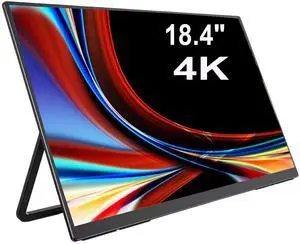 AHXJKA 18.4" Large Screen Portable Monitor with Stand, 4K UHD IPS Display, HDR Eye Careful Gaming Monitor,Computer Screen Extender with Built-in Speakers,Compatable with MAC Book PC PS4/PS5 Switch.