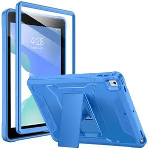 Soke Case for iPad 6th/5th Generation 9.7 Inch 2018/2017,with Built-in Screen Protector and Kickstand, Rugged Full-Body Heavy Duty Protective Cover for Apple iPad Air 2 /Pro 9.7 - Blue