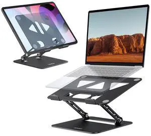 Aoviho Adjustable Laptop Stand Bundle with Tablet Stand for Desk (Black)