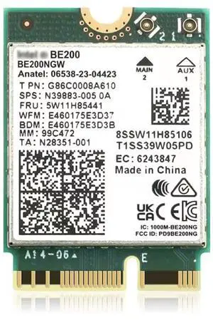 WiFi 7 BE200NGW WiFi M.2 Card Tri-Band 802.11be WiFi Module, 6-Stream 9.3Gbps, Bluetooth 5.4, 4K QAM, 320MHz, 802.11BE Adapter for Laptop and PC, Support Windows 10/11 64bit (Not Support All AMD CPU)