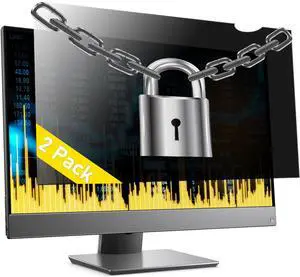 ZYY 2 Pack Computer Monitor Privacy Screen 24 Inch for 16:9 Aspect Ratio Desktop, Removable Monitor Anti Glare & Privacy Filter, UV Screen Protector, Anti Scratch Film