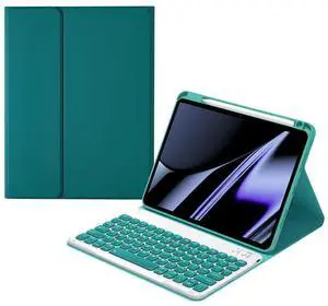 AnMengXinLing Keyboard Case for iPad Pro 11 2022/2021/2020, Case for iPad Pro 11 4th/3rd/2nd Generation with Keyboard and Pencil Holder Magnetically Detachable Wireless Keyboard, Teal
