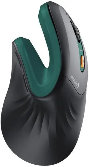 ProtoArc Ergonomic Vertical Mouse, EM11 NL Rechargeable Wireless Mouse Bluetooth, Ergo Mice with 3 Multi-Device for PC/Notebook/Laptop, 2.4GHz Optical Mice for Windows, Mac OS, Green