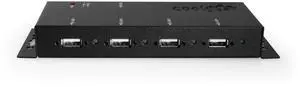Coolgear Metal 4-Port USB 2.0 Powered Hub for Industrial Use w/Screw Lock