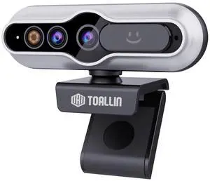 TOALLIN 2K QHD Webcam with Windows Hello, Facial Recognition Web Camera, 5 Million Pixels, Auto-Focus Computer Camera, USB Webcam with Microphone & Privacy Shutter