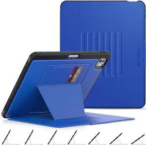 SEYMAC stock Case for iPad Pro 13 inch (M4) 2024, Auto Sleep/Wake Case with Magnetic Multi-Angles Stand, Card Slot, Blue