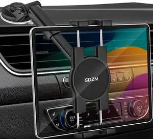 GDZN Dashboard Tablet Mount for Car, [Replaceable Suction Cup] Dash Tablet Holder Clip with Strong Sticky Gel Suction Cup for iPad Pro Mini Air, Galaxy Z Fold, Tabs, iPhone, Fire, 4-11" Device