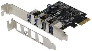 SEDNA - PCI Express USB 3.1 Gen I (5Gbps) 4 Port Adapter with Low Profile Bracket - Supports Windows, Linux and Mac Pro (2008 to 2012 Late Version), no Need Power Connector