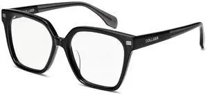 Dollger Blue Light Blocking Glasses Woman Men Acetate Frame Non-prescription Transparent Lenses Computer WorkBlack frame gray