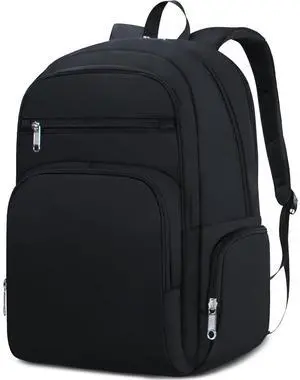 FOKDUVB Large Backpack for Women Backpack with Lots of Pockets for Travel Work School Bookbag with Laptop Compartment for High School College Girls Mochilas Morrales para Mujer (Black, Solid)