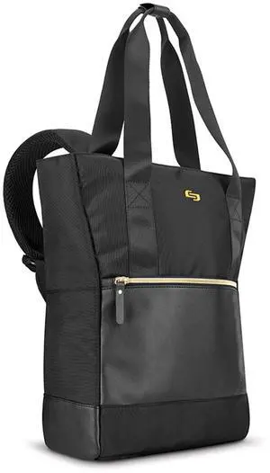 Solo New York Travel Laptop Backpack Tote for Women - Shoulder Bag for Work, Fits 15.6" Computer, Converts from Tote to Backpack, Anti-Theft Pocket, Hideaway Strap - Parker, Black