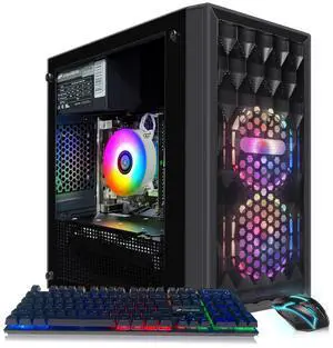STGAubron Gaming PC Computer Desktop, Radeon RX 590 8G, Intel Core I7 8th up to 4.1GHz, 16G DDR4, 512G SSD, WiFi 6 & BT 5.2, RGB Fan x2, Windows 11 Home