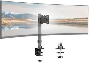 Monitor Arm Ultrawide Heavy Duty 17-49 Inch - Single Monitor Mount holds up to 44lbs, Adjustable Desk Mount Stand, VESA75/100mm, Black