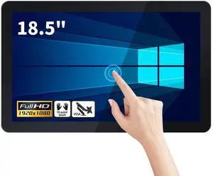 TouchWo 18.5 inch Touchscreen Industrial Computer Monitor, Wall Mountable WiFi & BT Smart Board for Office & Classroom, 1080P Display, Win-10 Pro, Core i3, 4GB RAM & 128G SSD