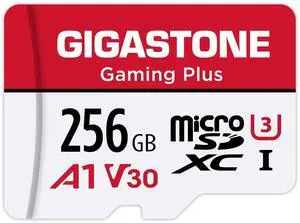 GIGASTONE 256GB Micro SD Card, Gaming Plus, MicroSDXC Memory Card for Nintendo-Switch 1, Steam Deck, Dash Cam, Security Camera, 4K Video Recording, UHS-I A1 U3 V30 C10, up to 100MB/s, with Adapter