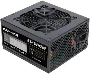 650W Power Supply Non-Modular ATX PSU with Auto-Thermally Controlled 120mm Fan and 6+2 Pin Connectors, PFC Protection 115/230V Switch