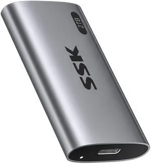 SSK 2TB SSD External Hard Drive, Portable SSD Up to 550MB/s Fast Solid State Drives, External Drive USB 3.2 Gen2 SSD for iPhone 15/Pro, Windows, Mac, Android with LED Light, Trim, Smart Supported