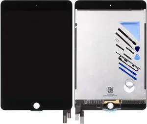 First Choose LCD Display Touch Screen Glass Digitizer Assembly Replacement for iPad Mini 4 A1538 A1550 7.9"(Without Home Button) with Free Tools (Black) (Black)