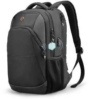 Swissdigital Design Business Laptop Backpack, College Laptops Backpack with USB Charging Port for Men and Women Fits 16 Inch Notebook, Black | ANDWIL