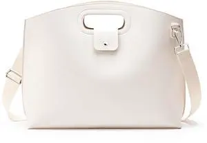 KALIDI Messenger Bag 16 Inch Slim Laptop Vegan Leather Briefcase Crossbody Tote for 15.6" Notebook Computer Work Office Satchel Bag, Beige