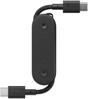 Native Union Pocket Cable 60W  Reinforced Braided USB-C to USB-C Portable Charging Cable  Compatible with iPhone 16, 16 Pro, 16 Pro Max, iPad Pro, iPad Air, Galaxy S24, Flip 6, Fold 6 (Black)