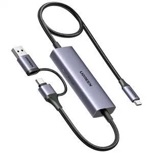 UGREEN 1080P 60FPS 2K@30Hz Capture Card with 100W Power Delivery Type C to USB-A/C Video Capture Card USB 3.0 with Ultra-Low Latency for Streaming, Compatible with Switch, iPad, Steam Deck