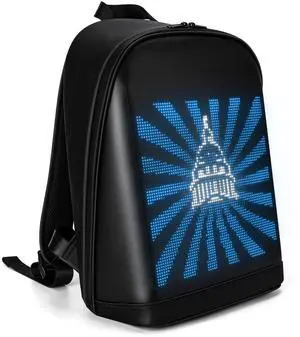 Tesinll Laptop Backpack with LED Display, DIY Fashion Backpack, Waterproof Shoulder Travel Backpack, Gift for Men Women Fits 15.6 Inch Laptop, 10.4L (Black)