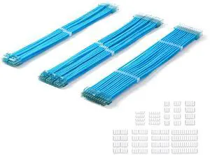FormulaMod Sleeve Extension Power Supply Cable Kit 18AWG ATX 24P+ (2) EPS 8-P+ (3) PCI-E8-P with Combs for PSU to Motherboard/GPU (SkyBlue)