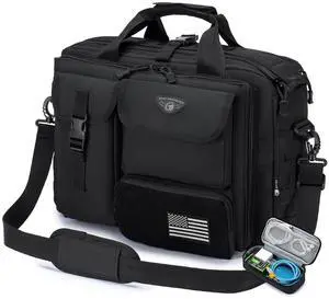 Stypos Tactical Messenger Bag, 15.6/17.3 Inch Tactical Briefcase for Man Military Laptop Bag Messenger Shoulder Bag (Black)