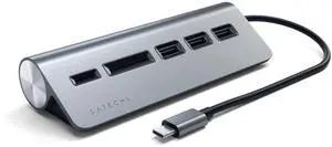 Satechi USB C Hub for Desktop  USB C Hub with 3 USB-A 3.0 Data Ports, Micro/SD Card Readers, USBC Hub MacBook Pro/Air M1 M2 M3, Dell, HP, Surface, Lenovo - Space Gray