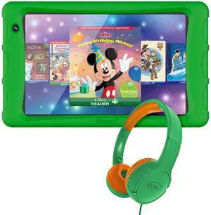 Contixo 8 Kids Tablet K80 Bundle - Includes 8 Tablet for Children with 80+ Disney Storybooks (Value $350) & Kids Headphones, Parental Controls, Android, 3GB, 32GB, Dual Camera - Green