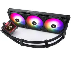 Thermalright FW360 ARGB RB CPU AIO Cooler,360 Specification Water Cooling System,IPS LCD Screen with 320x240 Resolution,for AM5,LGA1700/1851,CPU Cooler with 2.4-in LCD Display,Magnetic Cold Head-Red