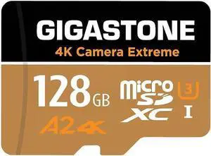 [5-Yrs Free Data Recovery] GIGASTONE 128GB Micro SD Card, 4K Camera Extreme MAX, MicroSDXC Memory Card for Switch, GoPro, Action Camera, DJI, R/W up to 160/100 MB/s, UHS-I U3 A2 4K C10, with Adapter