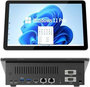 10.1" Mini PC Win 11 Pro 12th Gen N100 8GB RAM/128GB ROM, Micro Industrial Computer Touchscreen Tablets, Dual R232 HDMI, BT WiFi 5.0, Dual 2.5GbE Small Desktop PC for Office/Automation/Bar/Warehouse