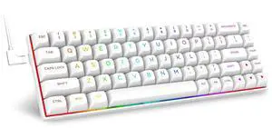 E-YOOSO Rapid Trigger Gaming Keyboard, Magnetic Switches&Adjustable Actuation - Compact 68 Keys Mechanical Keyboard  PBT Keycap  RGB Backlit White