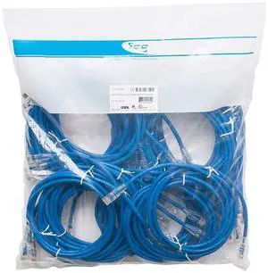 ICC CAT6 Ethernet Patch Cord with Clear Boot Strain Relief, RJ45, Stranded, 550 MHz, UTP, Pure Bare Copper Wire, 24 AWG, LAN Network Patch Cable, Blue, 5 FT, 25-Pack