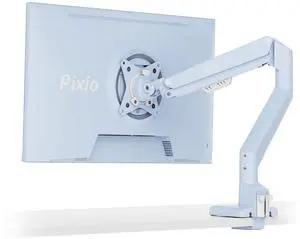 Pixio PS1S Wave Blue Single Monitor Arm Stand Desk Mount - Fits up to 32 inches Monitors and up to 19.8lbs. VESA Compatibility and Integrated Cable Management