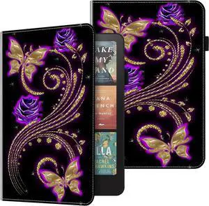 ALILANG Case for New 7" Kindle Paperwhite 12th Generation 2025/2024 and Kindle Colorsoft Signature Edition 2024,Shockproof Slim Foldable Stand Cover for Kindle Paperwhite 2024 Case -Purple Butterfly