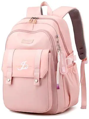 ROERPPM University Bookbag copmuter Daypack Backpack Outdoor Bag Waterproof Travel Notebook College Backpack (Black) (1, Pink)