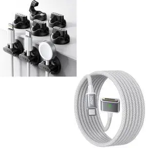 LISEN 140W USB C to Magnetic 3 Cable (6.6Ft, Space Gray) Safe 3 Cable & 8 Pack Cable Organizer for Nightstand Desk Convenient Storage and Ultra-Fast Charging Set LISEN 140W USB C to Magnetic 3 Cable (6.6Ft, Space Gray) Safe 3 Cable & 8 Pack Cable Organizer for Nightstand Desk Convenient Storage and Ultra-Fast Charging Set