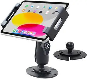 Mighty Mount Heavy-Duty Tablet Holder with Metal VHB Mounting Plate  Universal Tablet Mount for Car, Truck, Industrial Use | Adjustable 360° Positioning for Devices Up to 11" | Easy Peel Stick Setup
