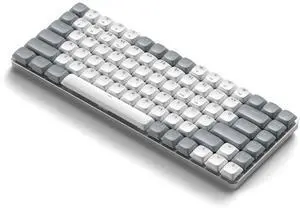 Satechi SM1 75% Mechanical Keyboard for Mac and Windows, LED Backlit Bluetooth Keyboard, 84 Keys Compact Wireless, Gaming, for Mac and Windows - Light Gray/White