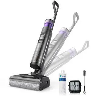 JONR ED12 Pro Max Wet Dry Vacuum Cleaner Cordless, 180°Lay-Flat Smart Vacuum Mop, 167°F Flashdry Self-Cleaning, Dual-Sided Edge, Zero-Tangle for Pet Hair, Lightweight Floor Cleaner for Hard Floor