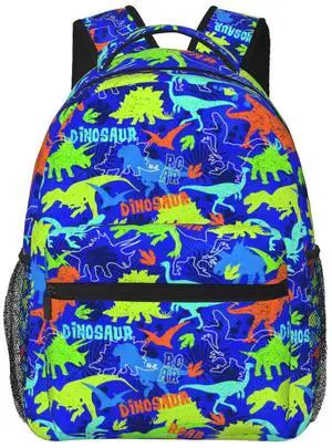 VTHXLOI Colorful Dinosaur Pattern Kids Backpack for Girls Boys School Backpack Laptop Backpack Travel Hiking Camping Work Computer Back Packs School Gifts
