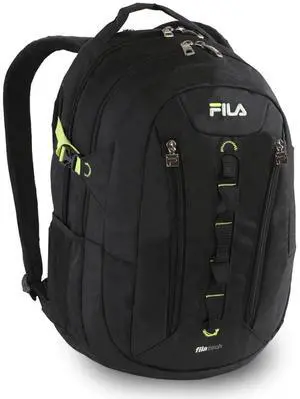 Fila Vertex Tablet and Laptop Backpack, Black/NEON, One Size