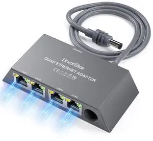 Starlink Ethernet Adapter Mini Gen3,Starlink Gen3/Mini Adapter Wired External Network,linkoostar 4 Ports Starlink to RJ45 Gigabit Ethernet Splitter 1 to 4 [4 Devices Networked Simultaneously]