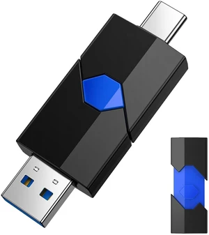 128GB USB Flash Drive JUANWE Type C & Type A Dual Port USB 3.1 Thumb Drive 150MB/s High Speed Transfer Memory Stick for Phone, Laptop, Tablet, Blue 128GB USB Flash Drive JUANWE Type C & Type A Dual Port USB 3.1 Thumb Drive 150MB/s High Speed Transfer Memory Stick for Phone, Laptop, Tablet, Blue